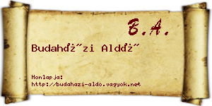 Budaházi Aldó névjegykártya
